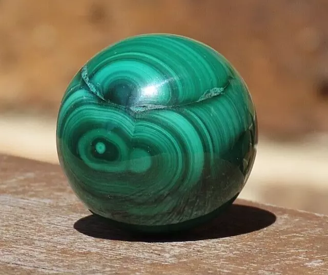 A Grade Highly Polished Rare Malachite Crystal Sphere 79 Grams Green 32mm x 32mm