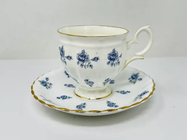 Crown Staffordshire Bone China Footed Tea Cup Saucer Floral England A811