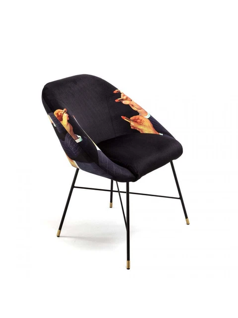 Sedia Imbottita Seletti Toiletpaper 60X63 H78 Lipstick Black