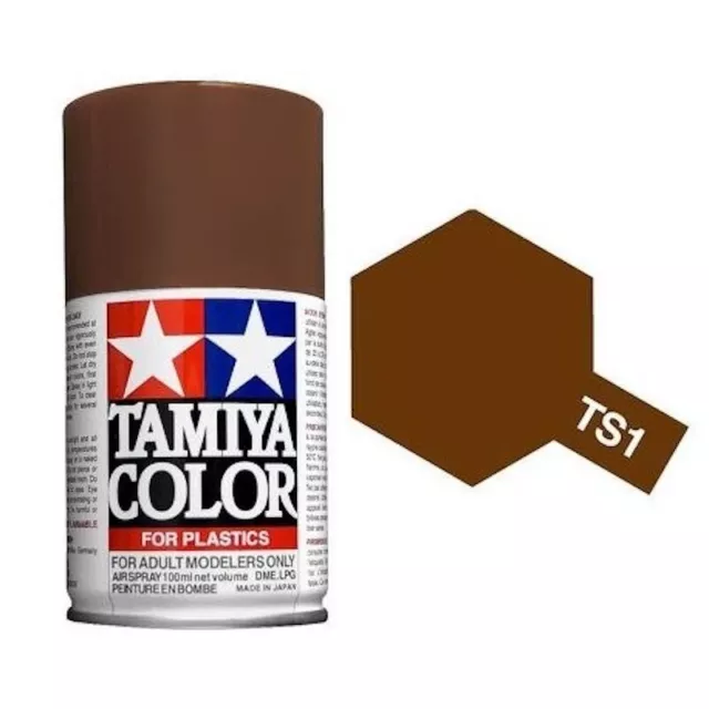Tamiya TS-1 - rouge brun mat - red brown - bombe 100 ml