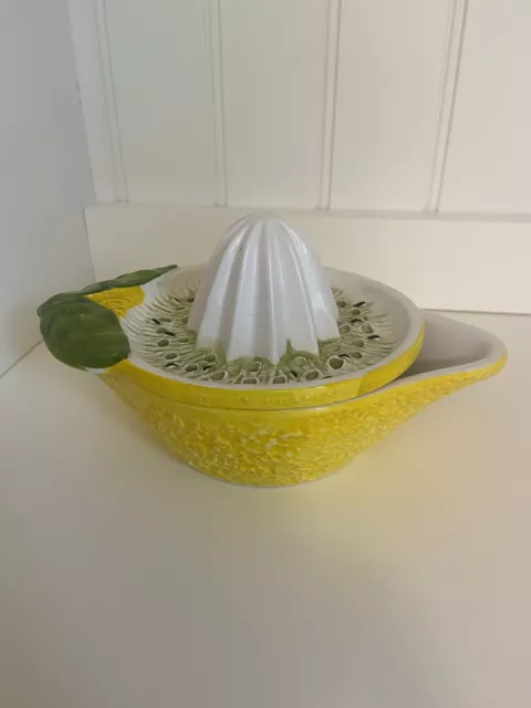 Yellow Lemon Shaped  Ceramic  Manual Juicer Made in Italy