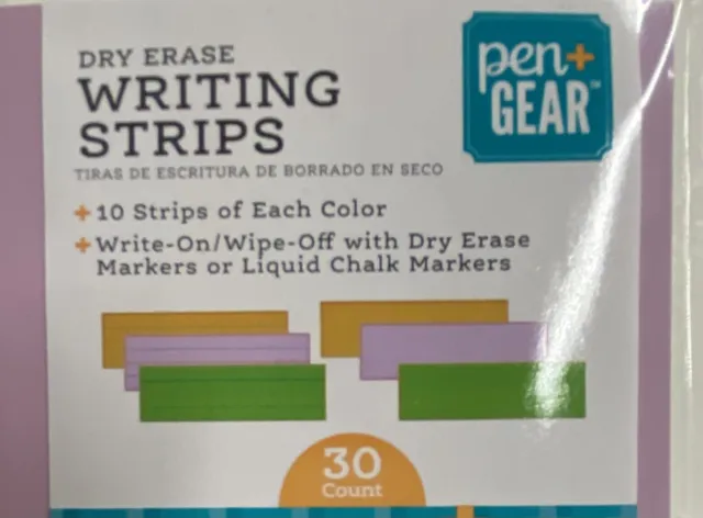 Pen + Gear Dry Erase Writing Strips. Multiple Colors