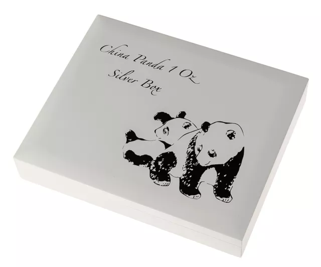 China Panda Münzbox / Box / Kassette für 20x 1 Oz Silber Münzen  / coins (Holz) 2