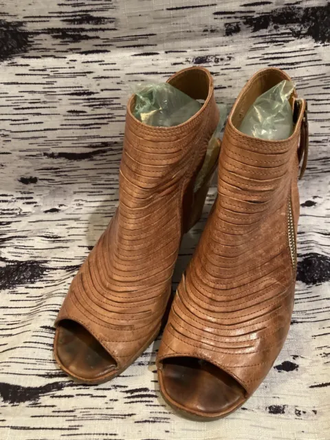 Paul Green Women's Peep Toe High Heel Booties US 8.5 Uk 6- Vintage