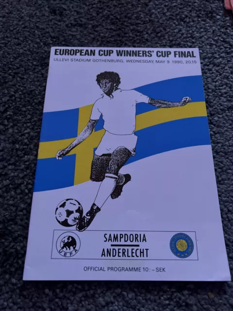 Sampdoria V Anderlecht Cup Winners Cup Final 9th May 1990