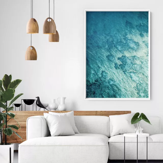 Ocean Aerial Art Print. Coral Reef  from Above  Poster. Ocean Wall Art | BOC-46 2