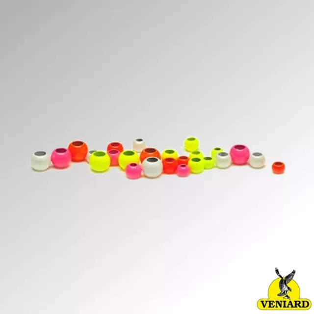 Veniard Hot Head Brass Beads for Fly Tying Flu Pink