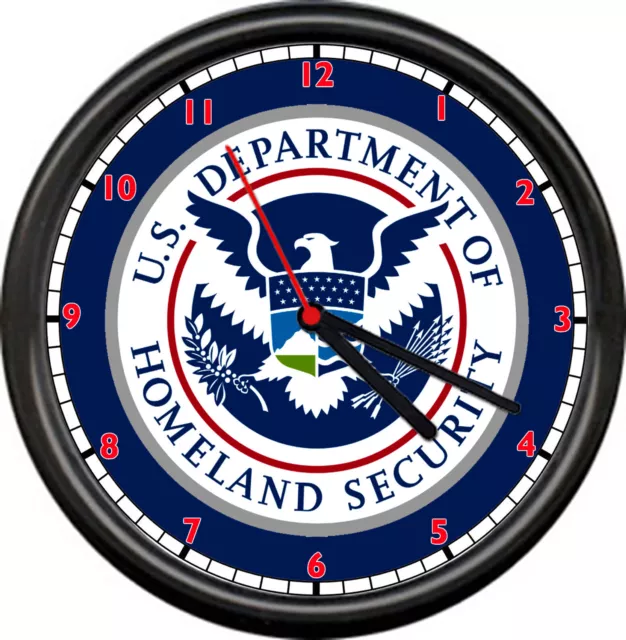 United States Department Of Homeland Security Govt Office Seal Sign Wall Clock