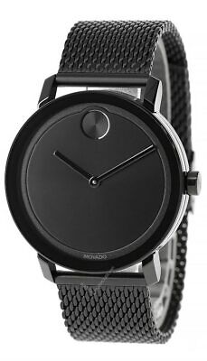 MOVADO Bold 40MM Stainless Steel Black Dial Mesh Men's Watch 3600562