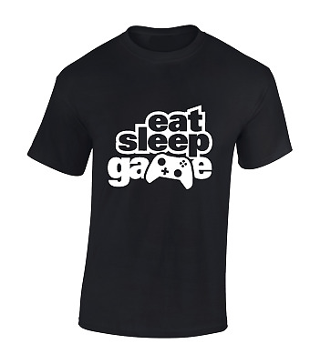 Eat Sleep Game Mens T Shirt Pc Gamer Computer Gaming Design Top Gift Present Top