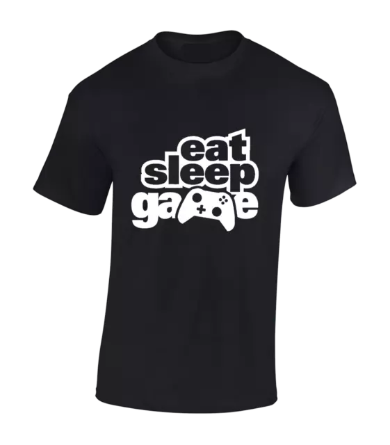 Eat Sleep Game Mens T Shirt Pc Gamer Computer Gaming Design Top Gift Present Top