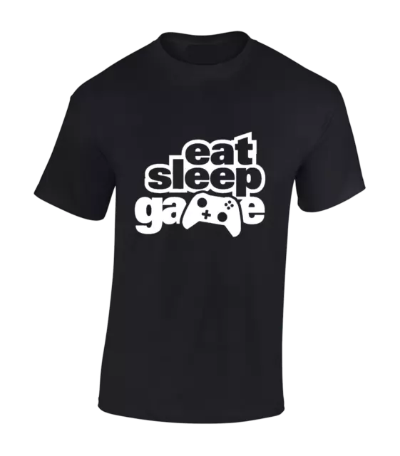 T-Shirt Da Uomo Eat Sleep Game Gaming Design Regalo Idea Pc Computer 2