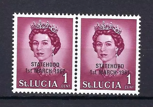 St Lucia 1964 Sc# 182 Queen Elizabeth note for overprint after # 225 pair MNH