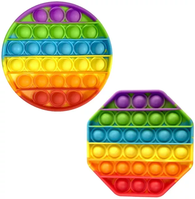 Pop Push It Fidget Sensory Toy, Rainbow Pop It Fidget Toy Push Pop Bubble  Sensory Toy TDAH Autisme Besoins Spéciaux Jouet Anti Stress pour Enfants