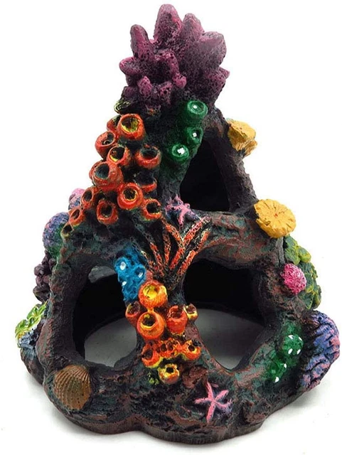 Coral Aquarium Reef Decoration - Resin Fish Tank Mountain Cave Ornaments Betta F