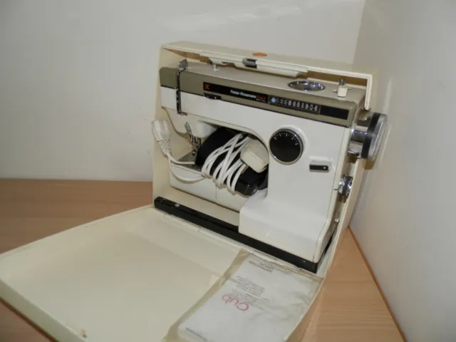 Vintage Frister Rossman Cub 7 Sewing Machine with Foot Pedal and Instructions