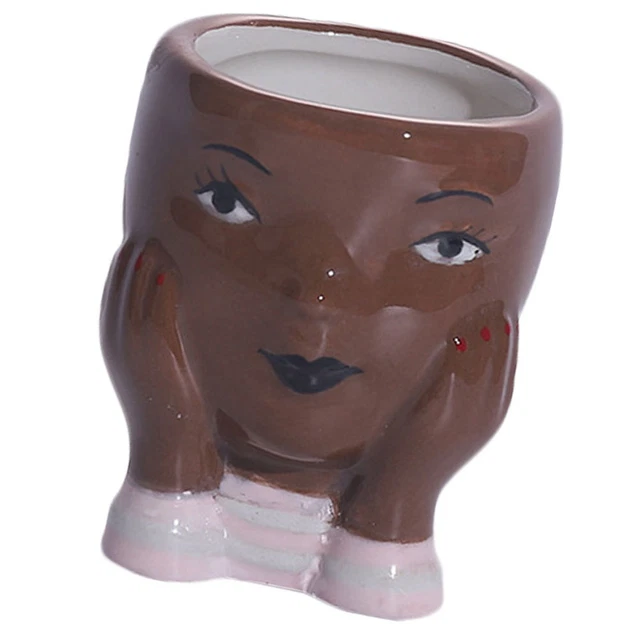 Statua Decorativa In Ceramica Moderna | Scultura Astratta Per Interni, Argento/Bianco - Foto 6