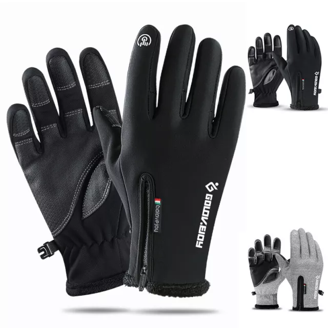 Guantes de invierno para hombres y mujeres pantalla táctil antideslizantes a prueba de viento guantes térmicos de ciclismo