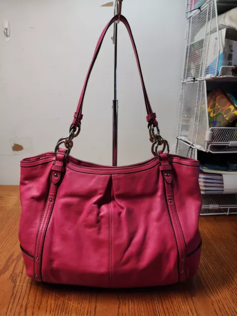 COACH Leather Alexandra Hobo Tote Purse Bag Pink F20812