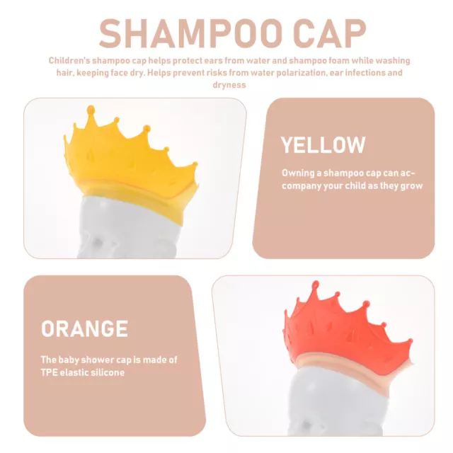 2 Pcs Shower Caps for Kids Hair Washing Hat Shampoo Sun Visor 3