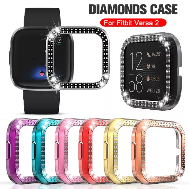 For Fitbit Versa 2 Smart Watch Cover Bling Crystal Rhinestones Protector Case