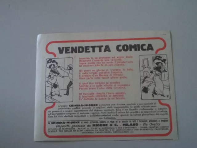 advertising Pubblicità 1927 CHININA MIGONE