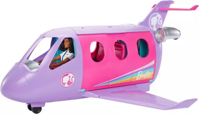 Barbie Flugzeug Abenteuer Barbie Puppe mit braunem Haar lila Barbie Flugzeug