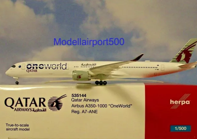 Herpa Wings 1:500  Airbus A350-1000 Qatar Airways A7-ANE 535144 Modellairport500