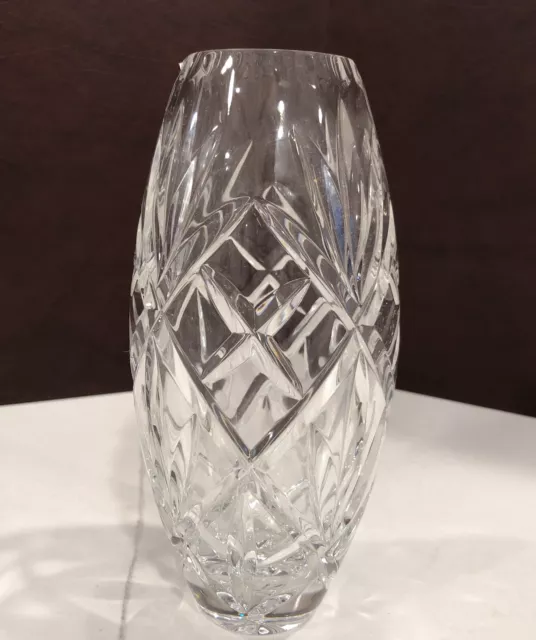 Vintage Hand Cut Lead Crystal  7" Vase, Made in Poland