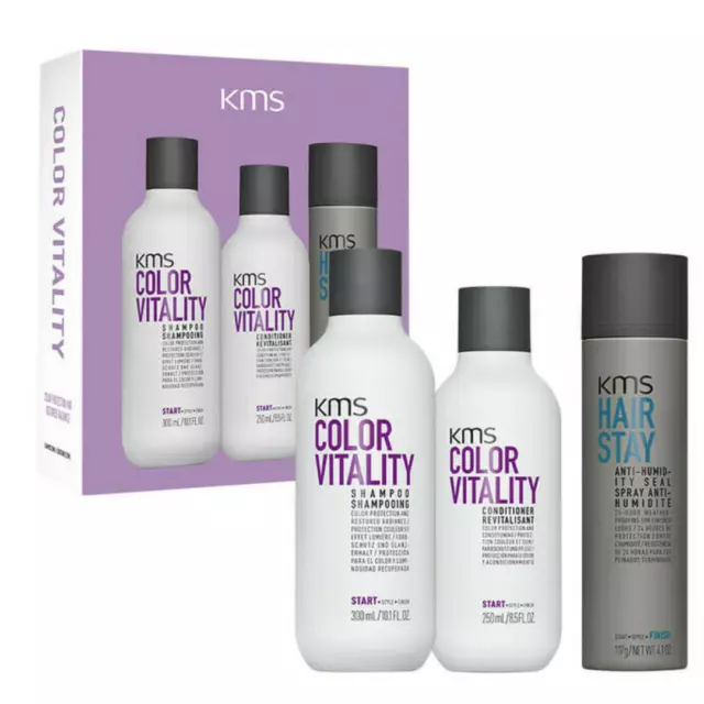 KMS Color Vitality Trio Pack with Anti-Humidity Seal - For Colour-treated Hair