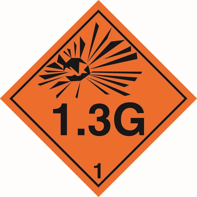 Autocollant danger santé et sécurité explosif 1,3 G autocollant orange