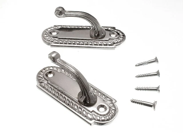 2 Paires D'embrasses Pour Rideaux – Grand Modèle Géorgien – Métal Chromé – Onestopdiy