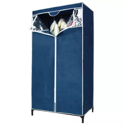 Armoire Portable En tnt Bleu Avec Fermoir Central CM 80x46x150h Camping Maison