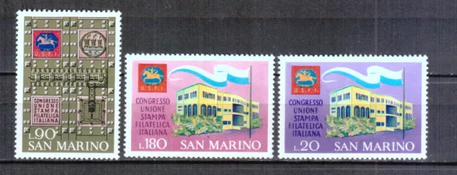 San Marino 1971 977-79 Congreso Filatélico Sellos Nuevos Mnh