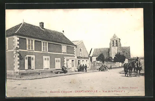 CPA Cheptainville, view of Place N°2, surroundings of Arpajon