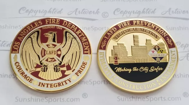 Los Angeles Fire Prevention challenge Coin,  LAFD, 1.75 new, LAFD, FDNY,