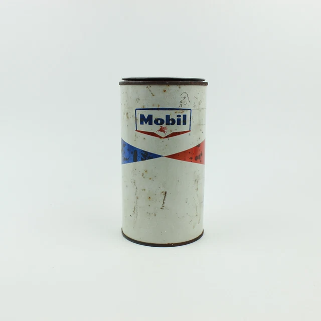 MOBIL Oil Dose Blechdose Petromobilia Tankstelle Blech Oldtimer Pegasus Vintage