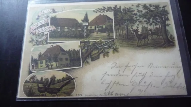 238MZ - Litho - Gruss vom Forsthaus Kühlkopf -  nach Hildesheim gelaufen - 1903