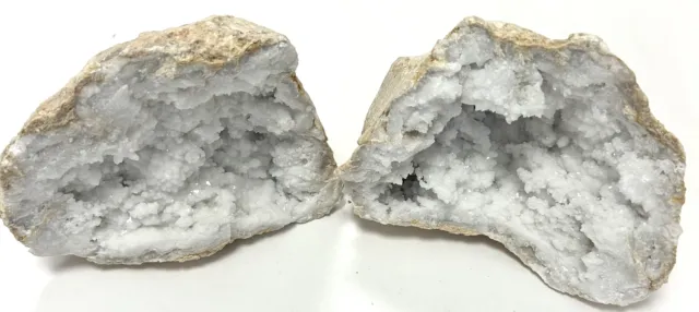 FM0354 Fipro Minerals Geode Quarz Kristall Druse Marokko Glücksgeode Paar 1348g