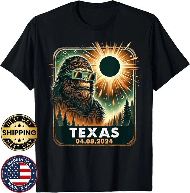 BIGFOOT TEXAS TOTAL Solar Eclipse 2024 With Eclipse Glasses Unisex T