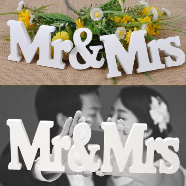 Wooden Mr & Mrs Letters Wedding Decoration Sign Top Table Decor Photo Props buy