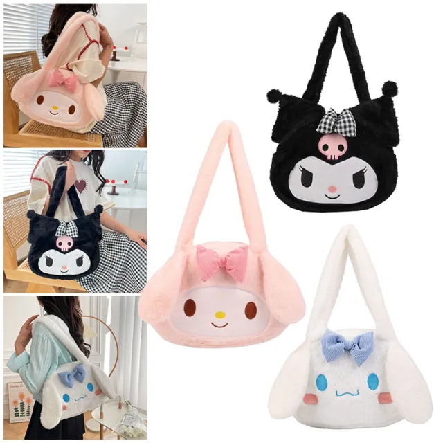 Sanrio Kawaii My Melody Kuromi Cinnamoroll Soft Plush Shoulder Bag High Capacity