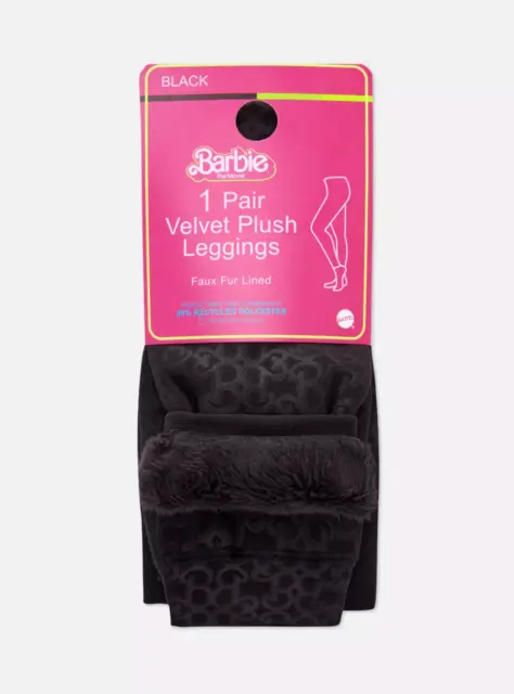 Womens Ladies Primark Velvet Plush Leggings Faux Fur Lined Black XS S M L  XL XXL