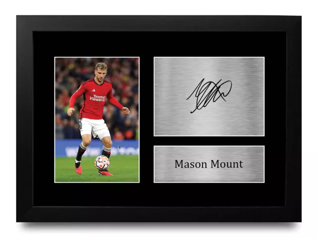 Mason Mount Framed Gift Ideas Printed Autograph Picture for Football Fans