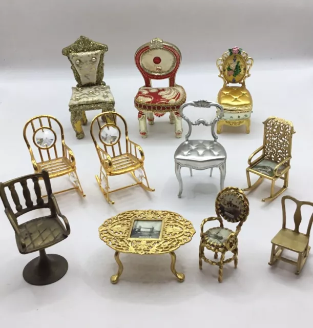 Ten Dolls House Chairs - 12th & 16th Scale