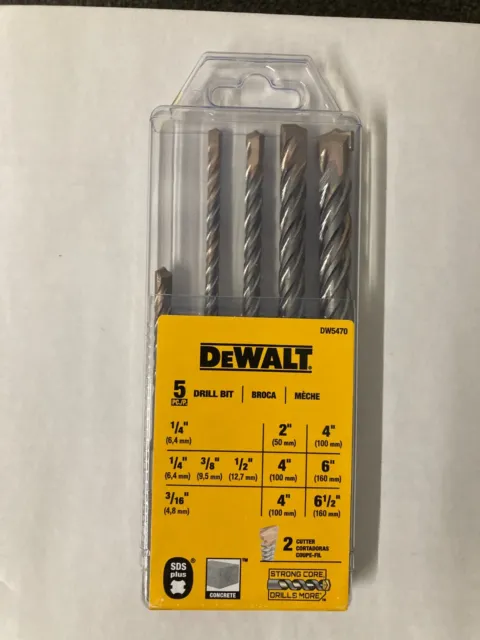 DEWALT DW5470 5 PC SDS Plus Drill Bit Set