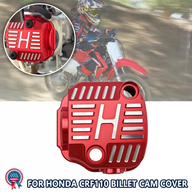 Anodized Red CNC Billet Aluminum  Cam Cover For Honda CRF110 2013-2023 14 15 16