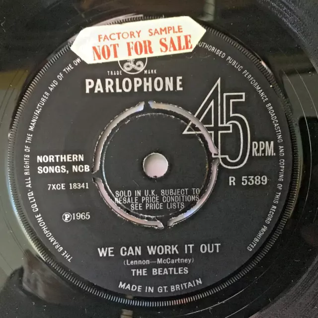 The Beatles "We Can Work It Out" Uk Factory Sample Pressing Ex /Cond
