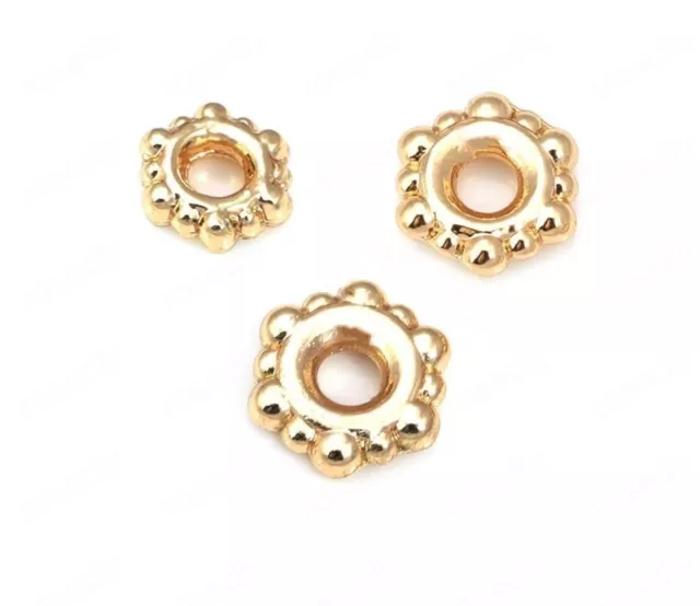 Gold Plated Brass Bracelets Flower-DIY Champagne Spacer Bead Jewelry Accessories