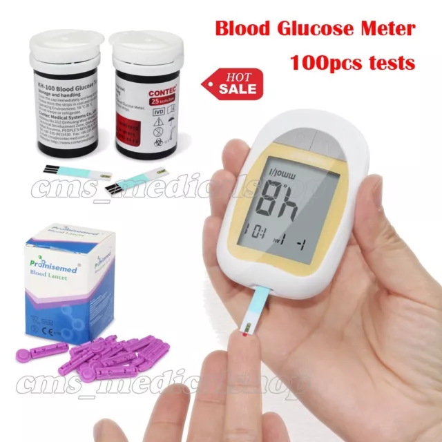 Kit de glucosa en sangre Glucómetro Monitor de azúcar diabetes/ tiras de prueba